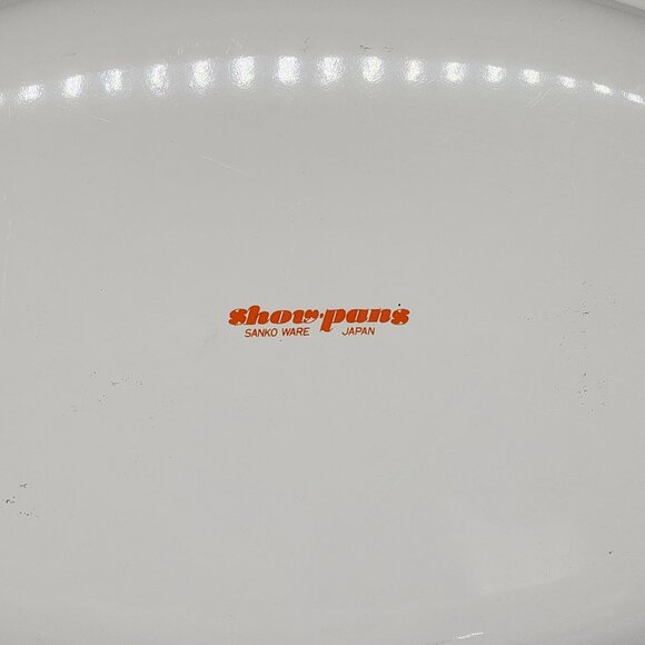 Vintage Showpans Sanko Ware Japan Oval Serving Platter With Orange Floral Design - Picture 5 of 10